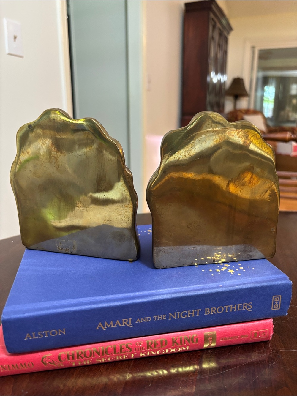 Vintage Pair Of Brass Magnolia or dogwood flower Bookends - floral decor - Picture 8 of 12